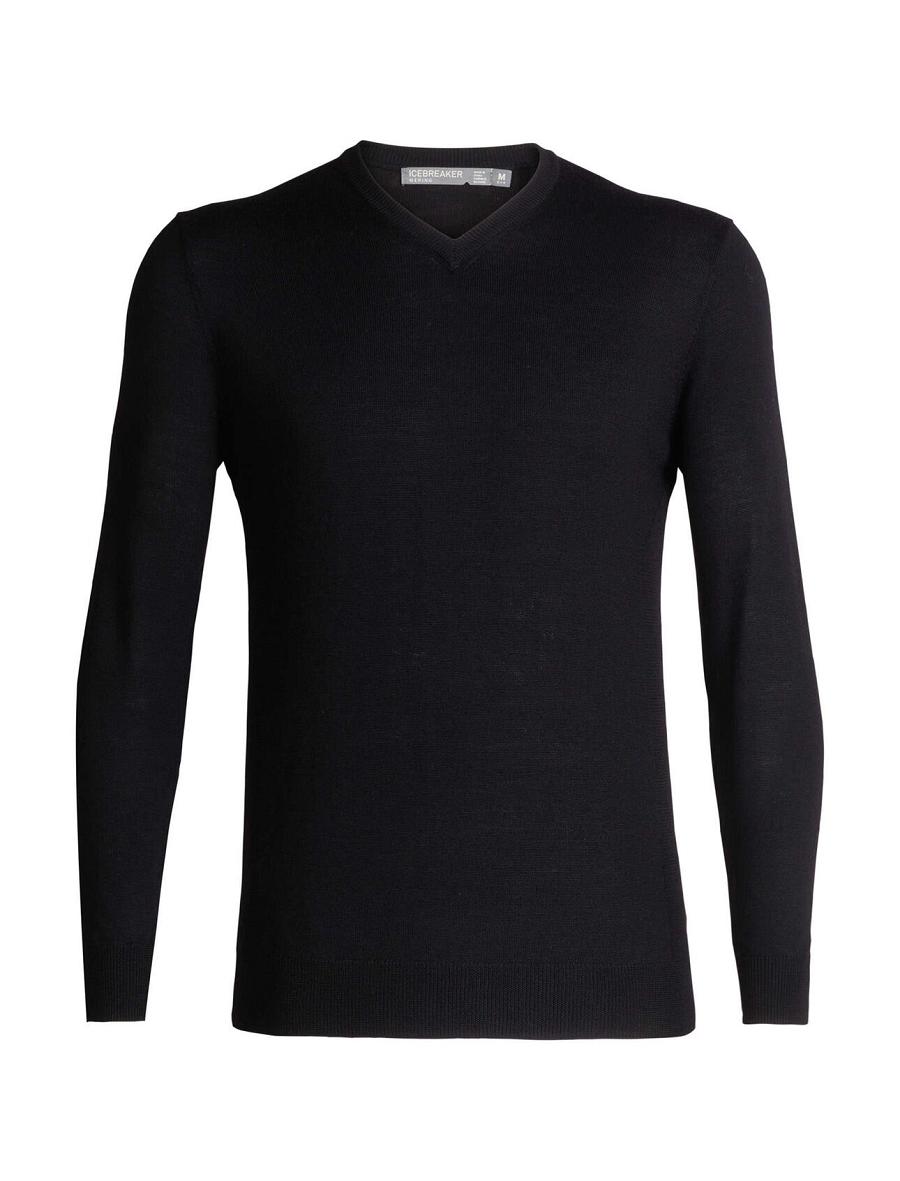 Chandails Icebreaker Merino Shearer V Neck Homme Noir | FR 1221JPQJ